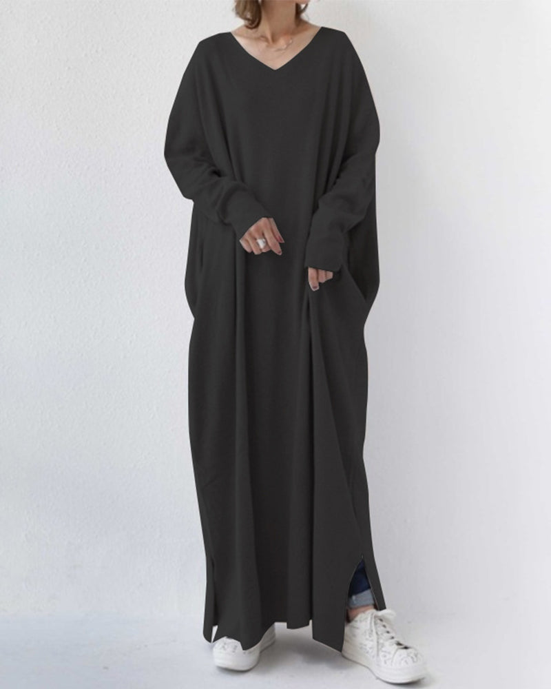 Ivyshape | Warm Full-Sleeve Long Dress for Women