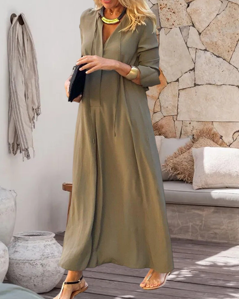 Summer Elegant Dress with Long Sleeves | Ideal for Summer