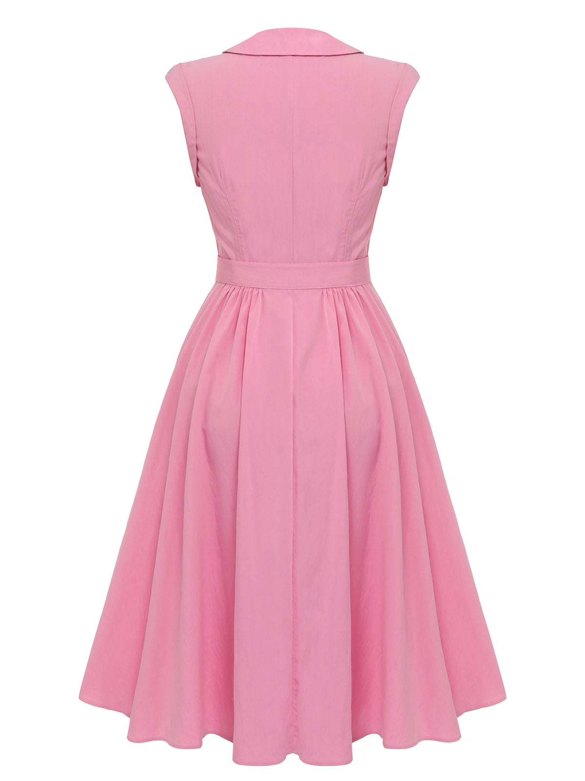 Pink Doll Collar Solid Dress