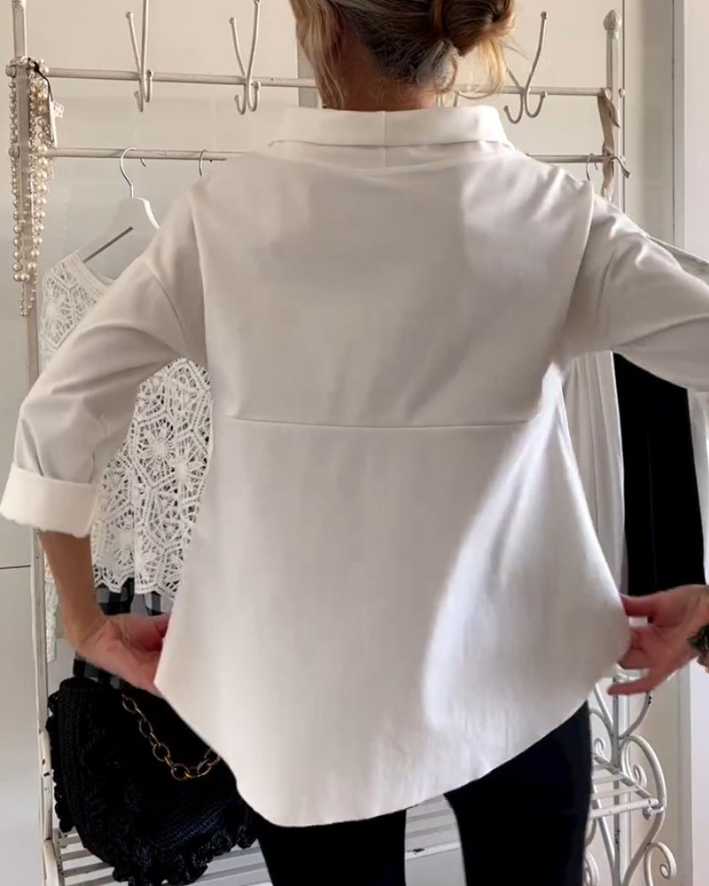 Ivyshape | Women's Elegant Blouse Half Sleeve