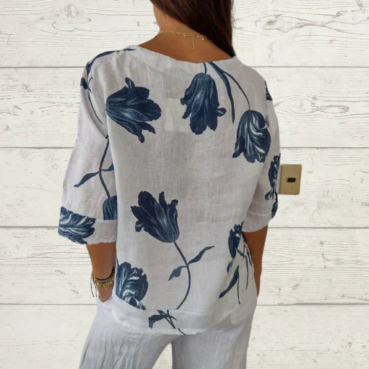 Ivyshape | Oversized Floral Blouse