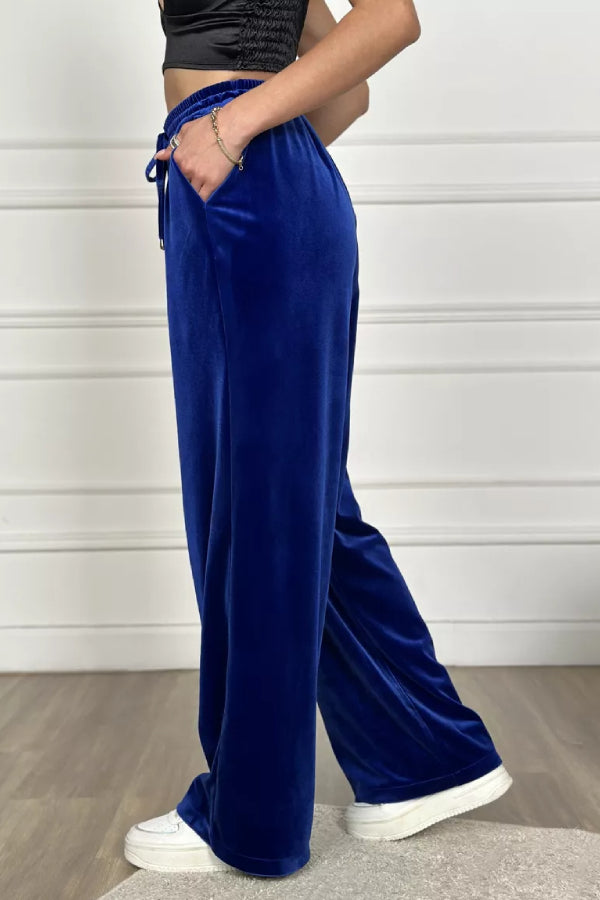 Ivyshape | Velvet Wide Legged Pants Straight Velvet Pants