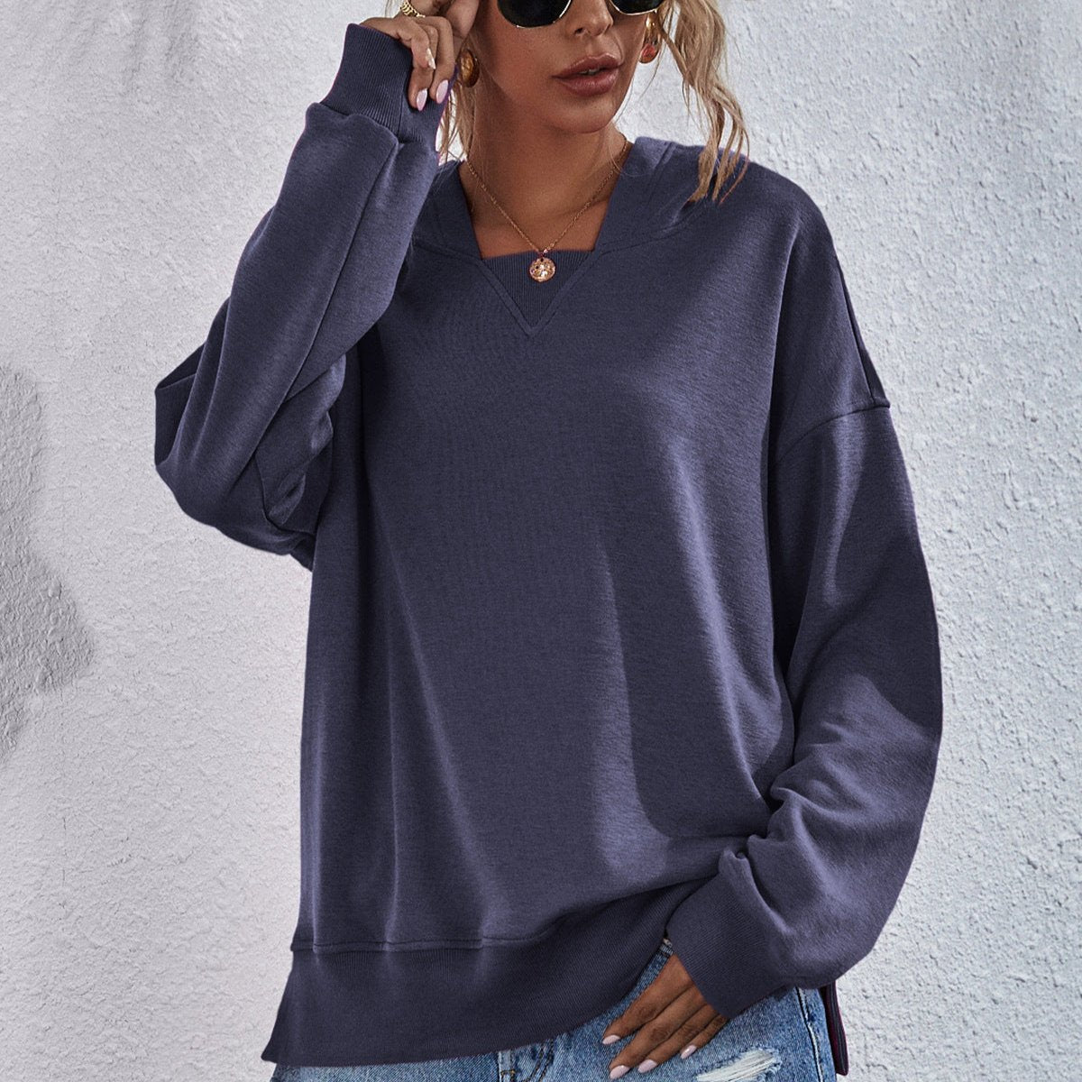 Ivyshape | Relaxed Fit Oversized Autumn Sweater for Women