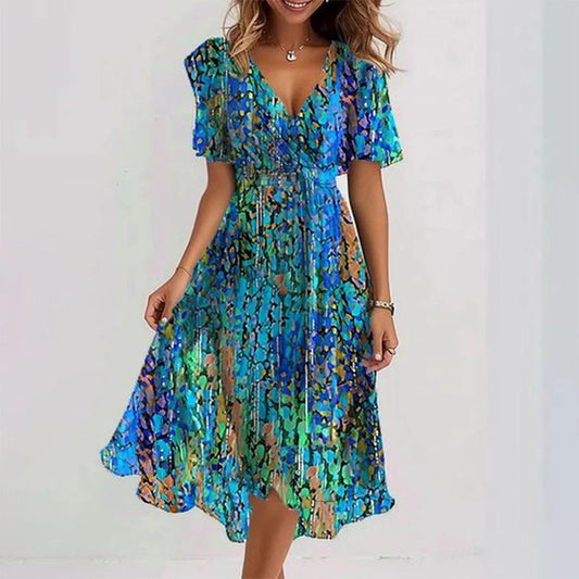 IvyShape | Elegant Short Sleeve Dress