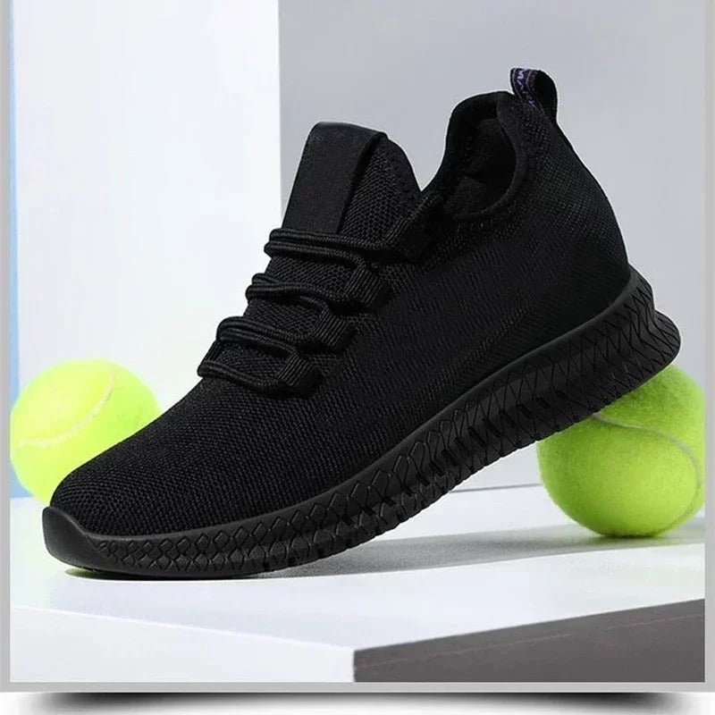 Breathable Black Platform Sneakers for Women