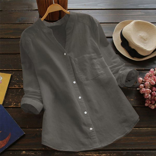 IvyShape | Casual, Loose Shirt made of Linen-Cotton