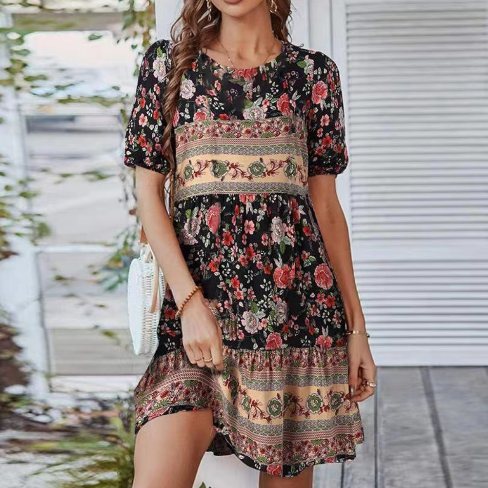 Summer Boho Vintage Mini Dress | Perfect for Casual Days