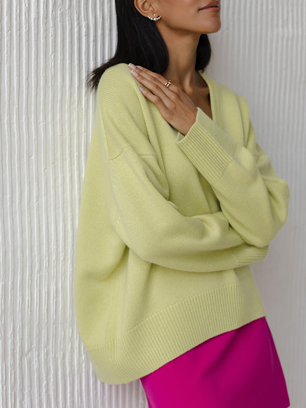 Ivyshape | Women's Bright Colors Sweater Knitted