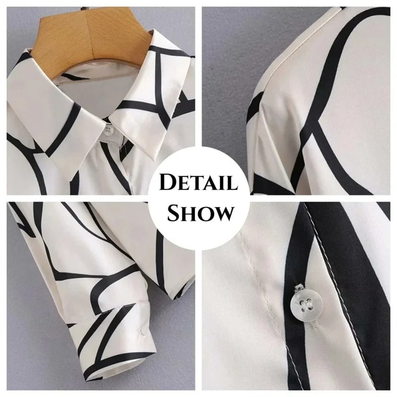 Elegant Floral Print Button-Up Shirt for Women