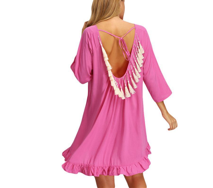 Beach Loose Tassel Mini Dress