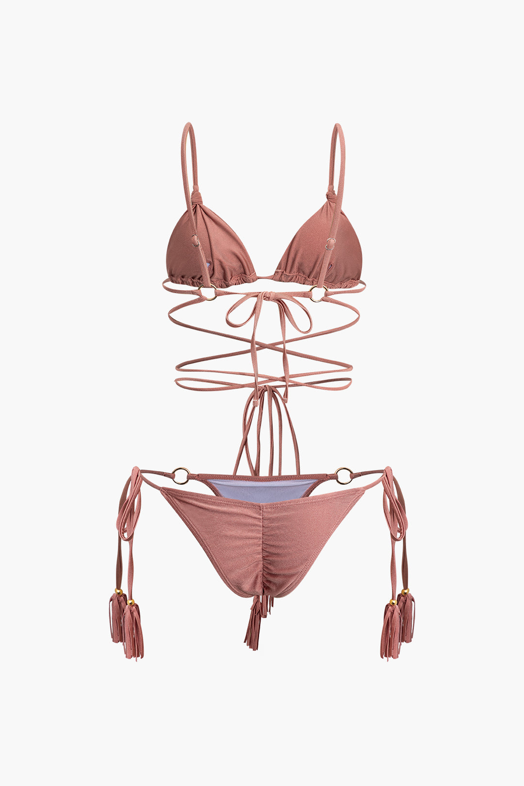 Ivyshape | Tie Ruched Bikini Swimsuit