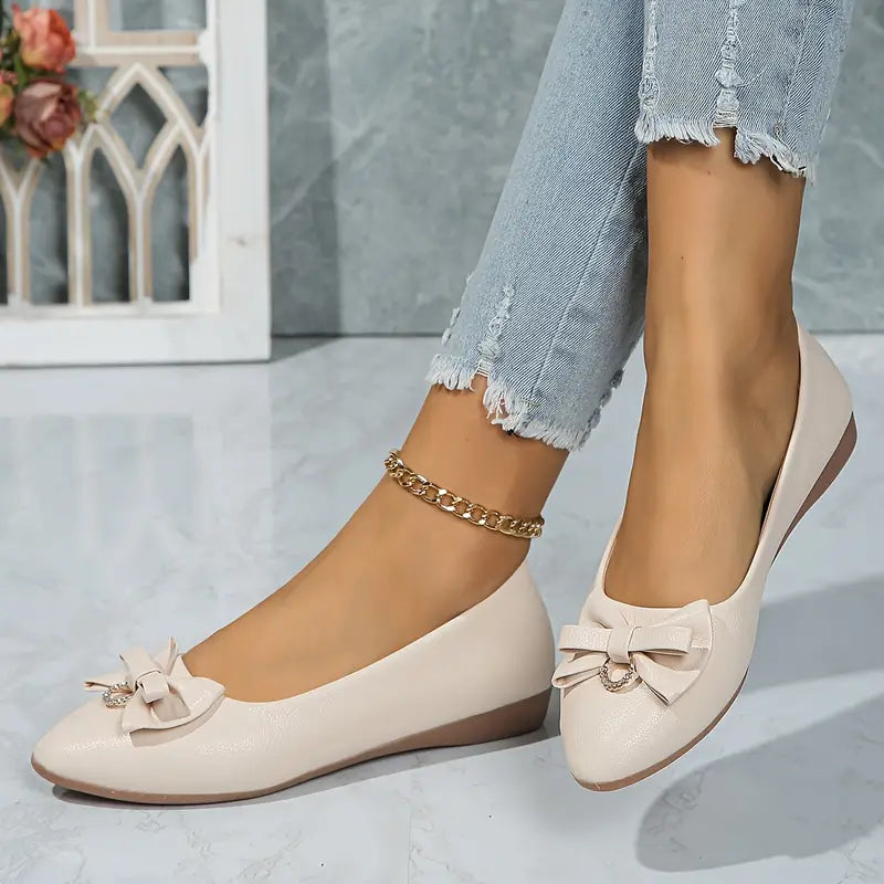 Ivyshape | Women's Chic Bow Doll Shoes Elegant