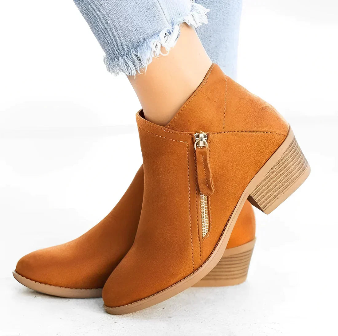 Ivyshape | Women's Side Zipper High Heel Ankle Boots