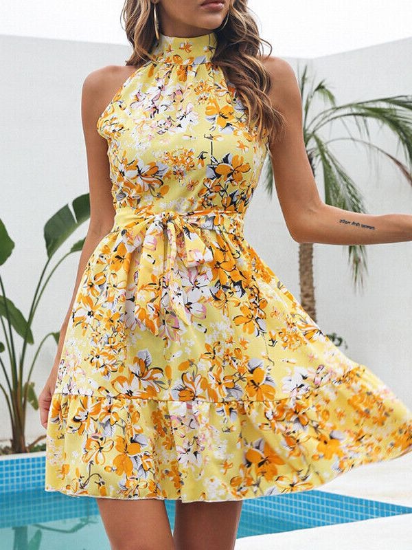 Summer Elegant Sleeveless Floral Mini Dress | Ideal for Summer