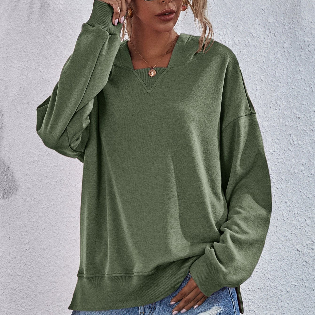 Ivyshape | Relaxed Fit Oversized Autumn Sweater for Women