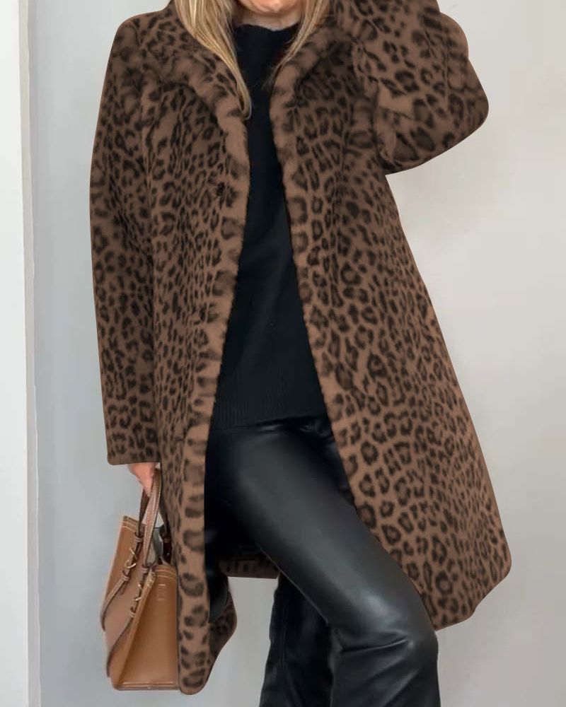 Ivyshape | Leopard Long Soft Jacket