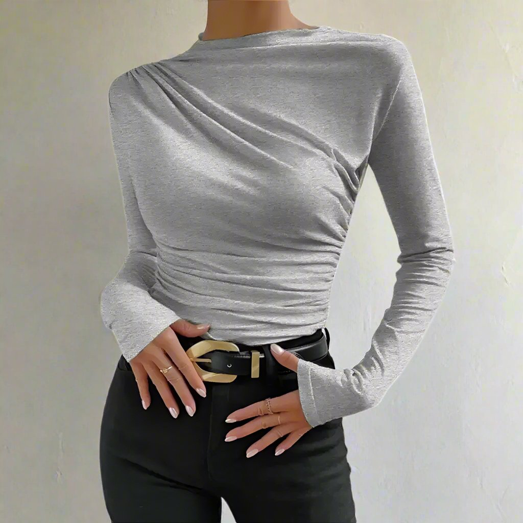 Sleek Long-Sleeve Slim Fit Pullover for Women