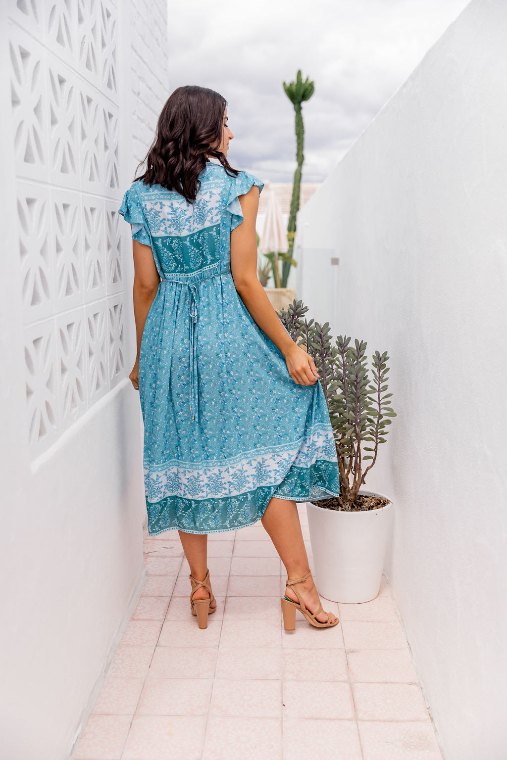 Sofia Dress - Floral Turquoise