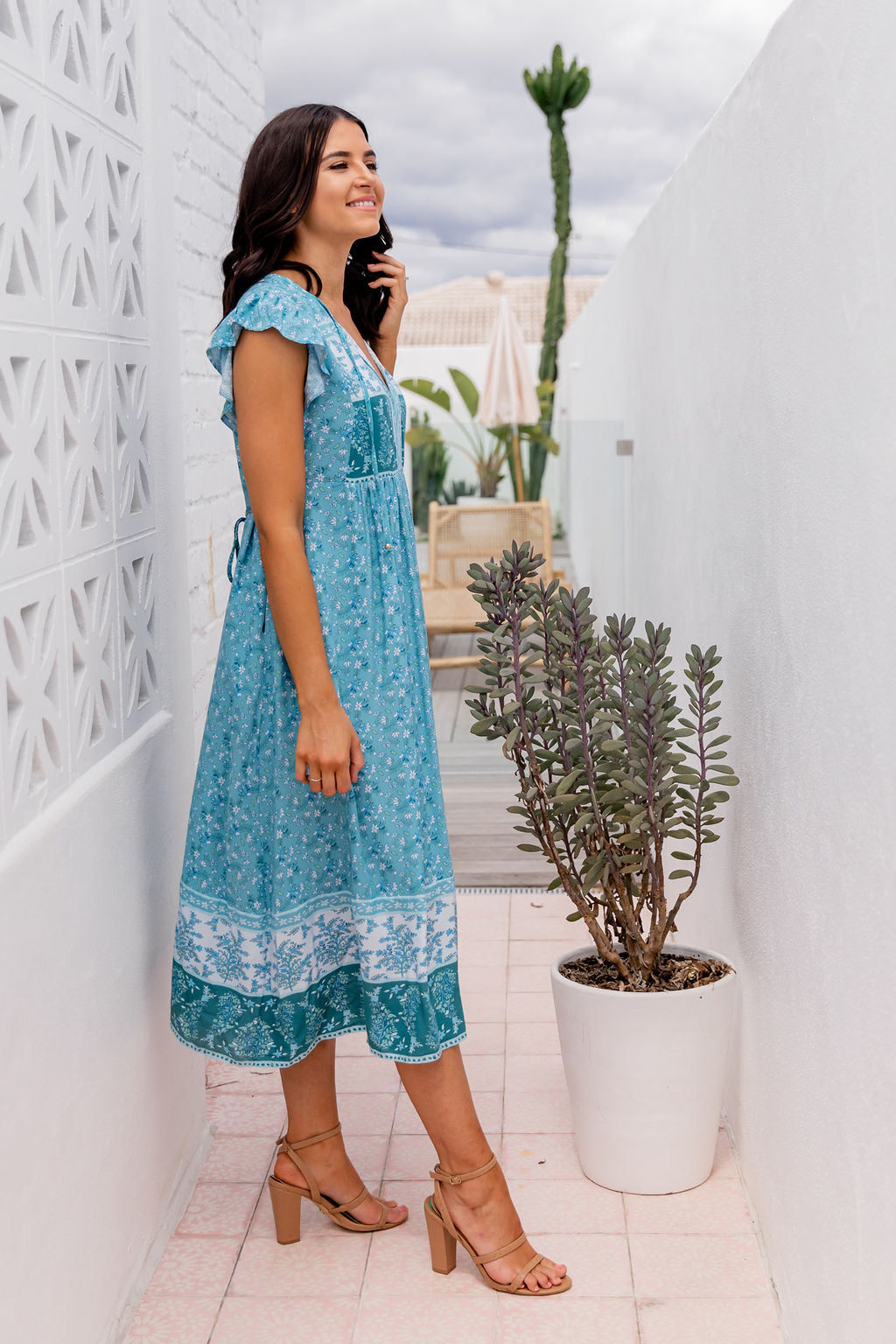 Sofia Dress - Floral Turquoise