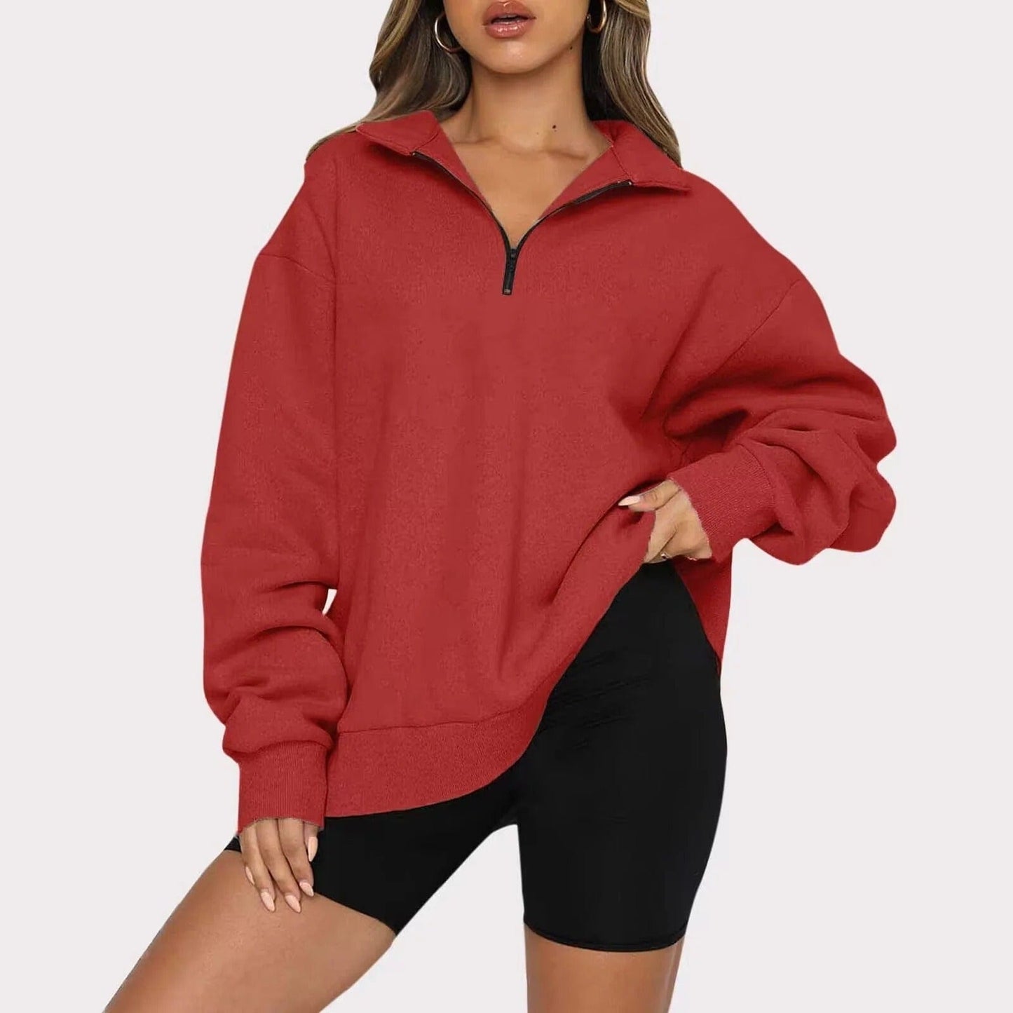 Ivyshape | Women's Pullover with Zipper