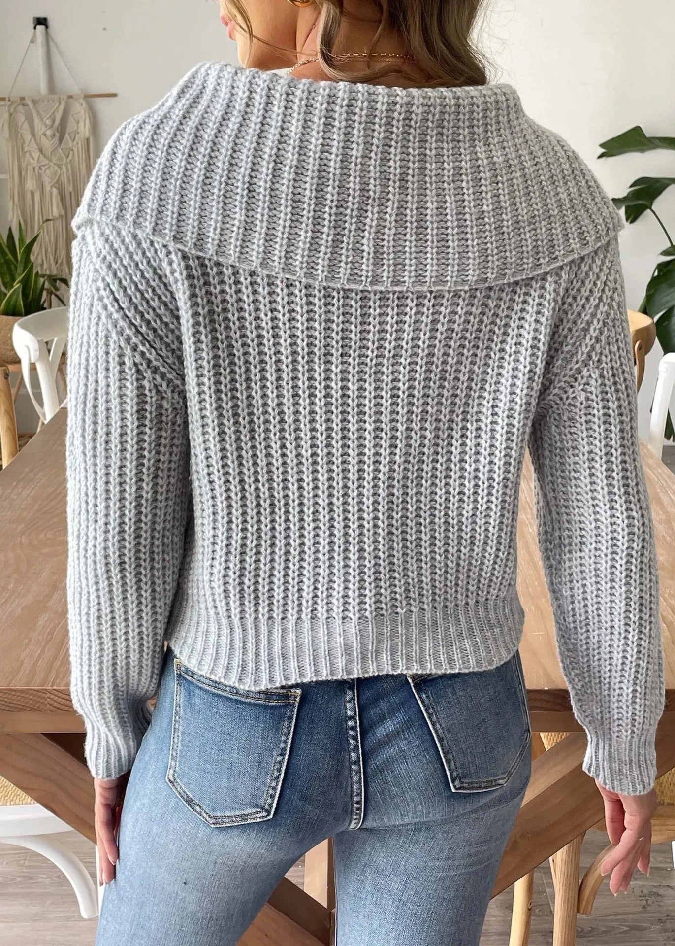 Ivyshape | Women's Short Beaded Lapel Sweater Chic & Stylish