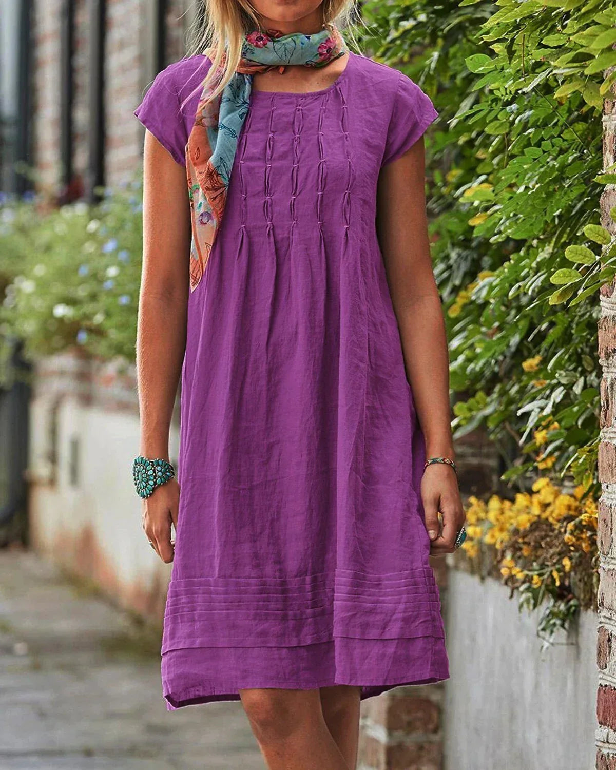 Casual Solid Linen Woman Dresses