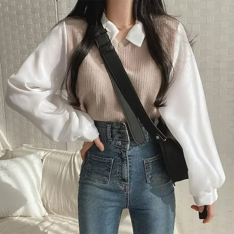 Trendy Two-Piece Polo Blouse for Women