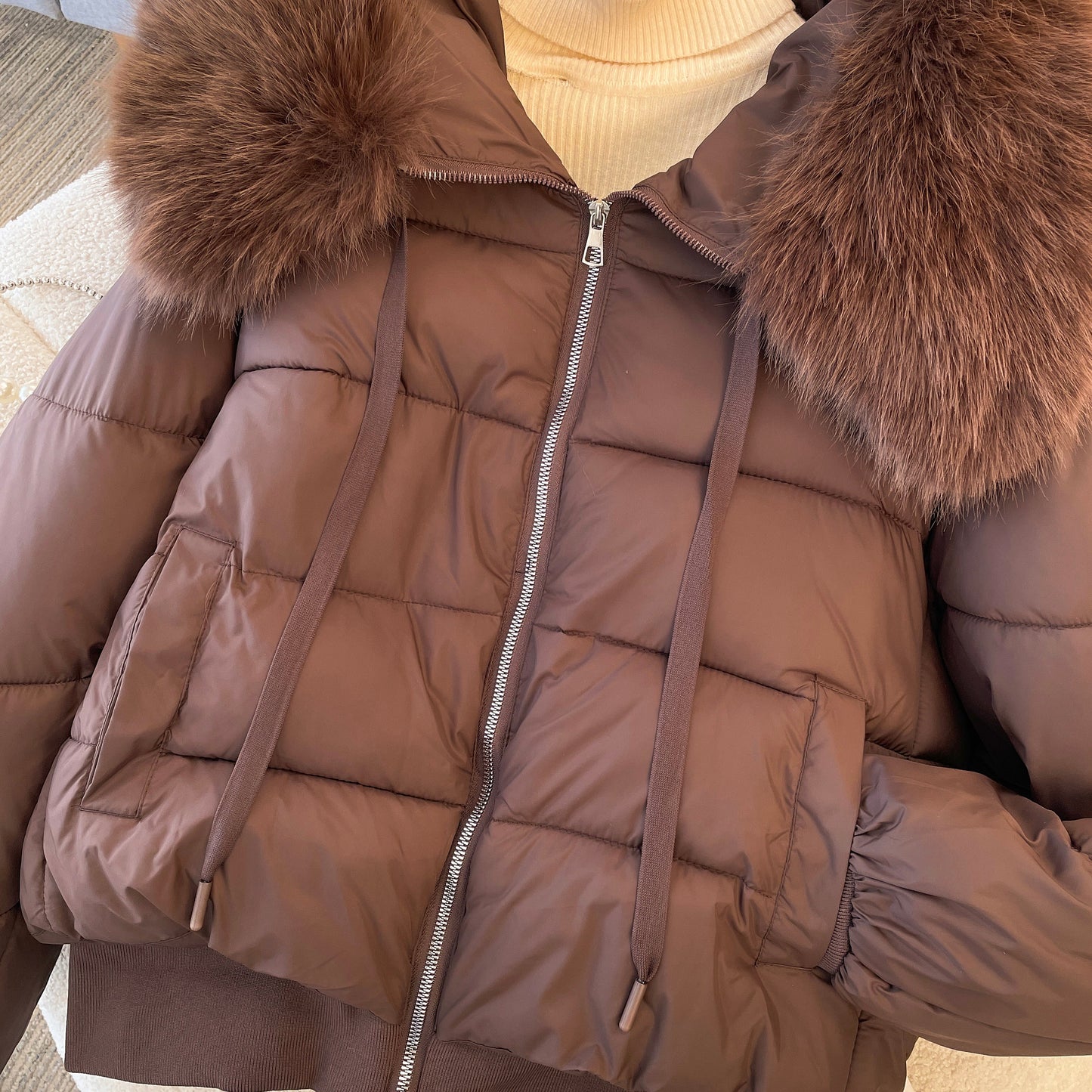 Ivyshape | Warm Parka Jacket with Fur