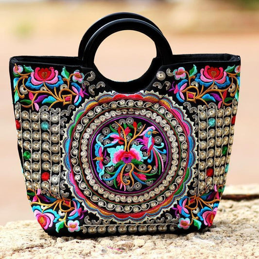 Style Embroidery Double-Sided Embroidery Portable Versatile Bag