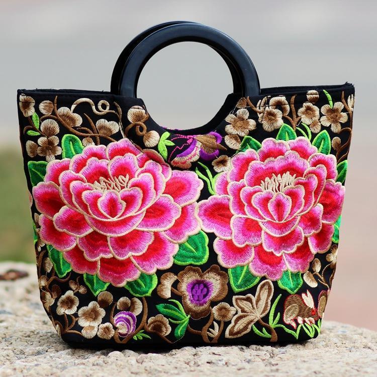 Style Embroidery Double-Sided Embroidery Portable Versatile Bag