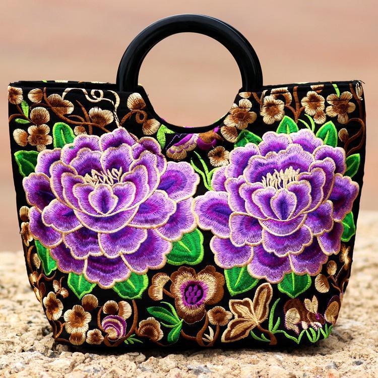 Style Embroidery Double-Sided Embroidery Portable Versatile Bag