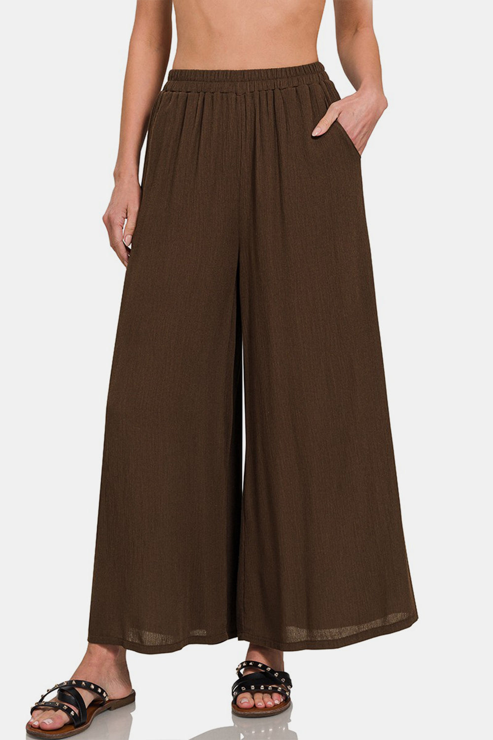 Ivyshape | Zenana Woven Wide Leg Pants with Pockets