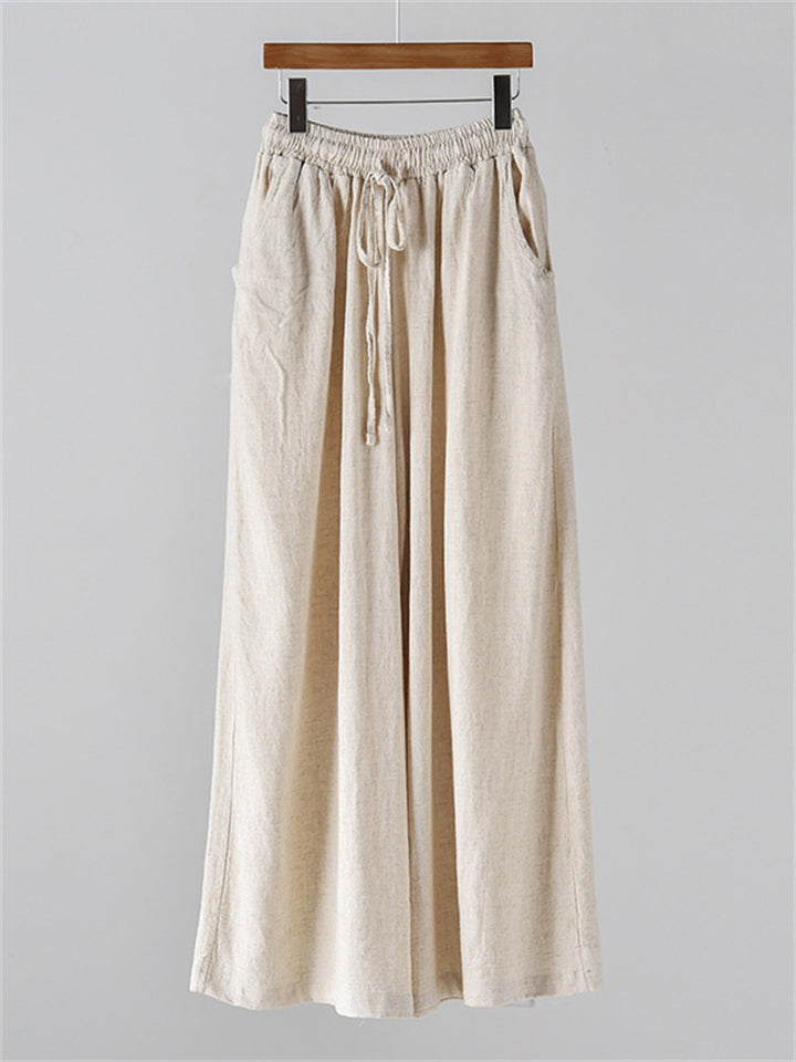 Women's Summer Comfortable Linen Yoga Wide Leg Pants