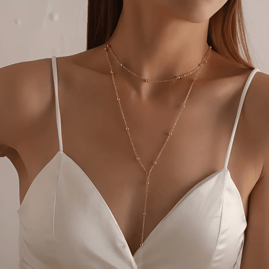 Ivyshape | Elegant Golden Button Necklace