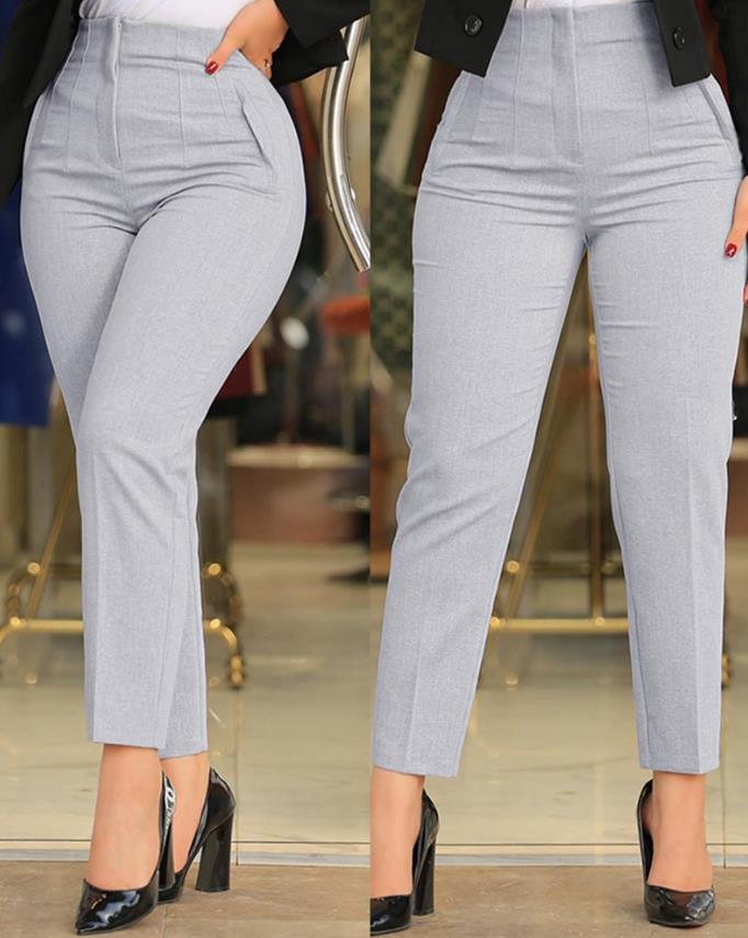 Ivyshape | High Waist Formal Pants Women