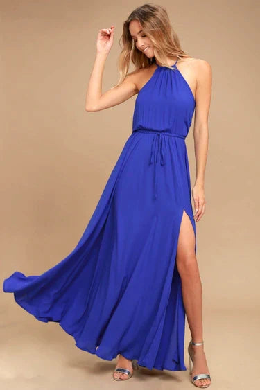 Ivyshape | Women's Elegant Long Halter Dress Formal