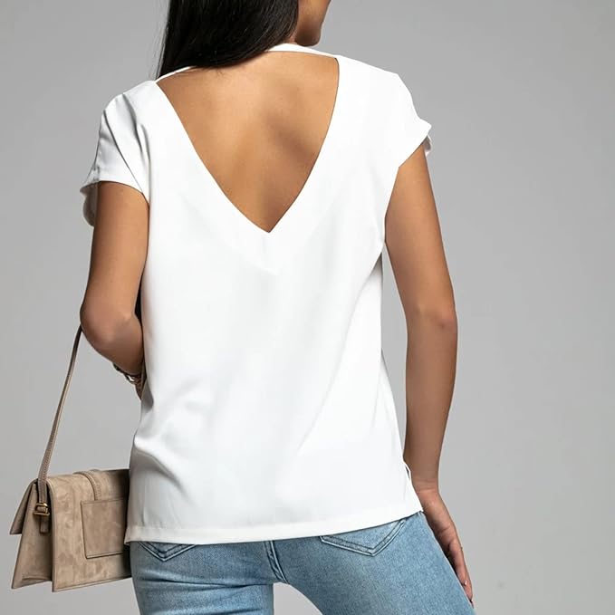 Ivyshape | V Neck Short Sleeve T-Shirt