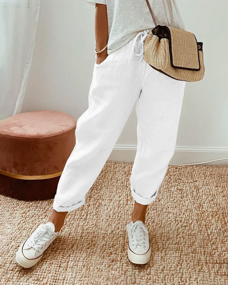 Ivyshape | Casual & Elegant Linen Sweatpants