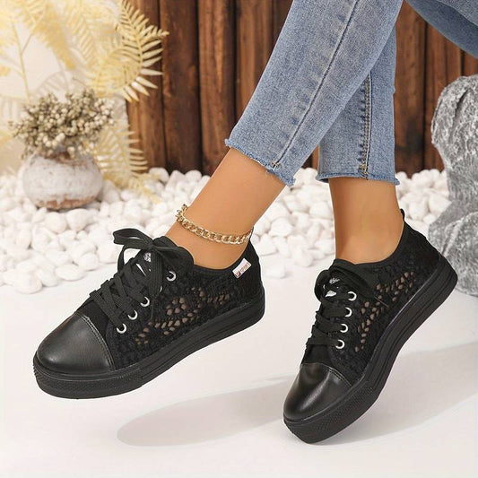 Ivyshape | Chic and Airy Lace Sneakers