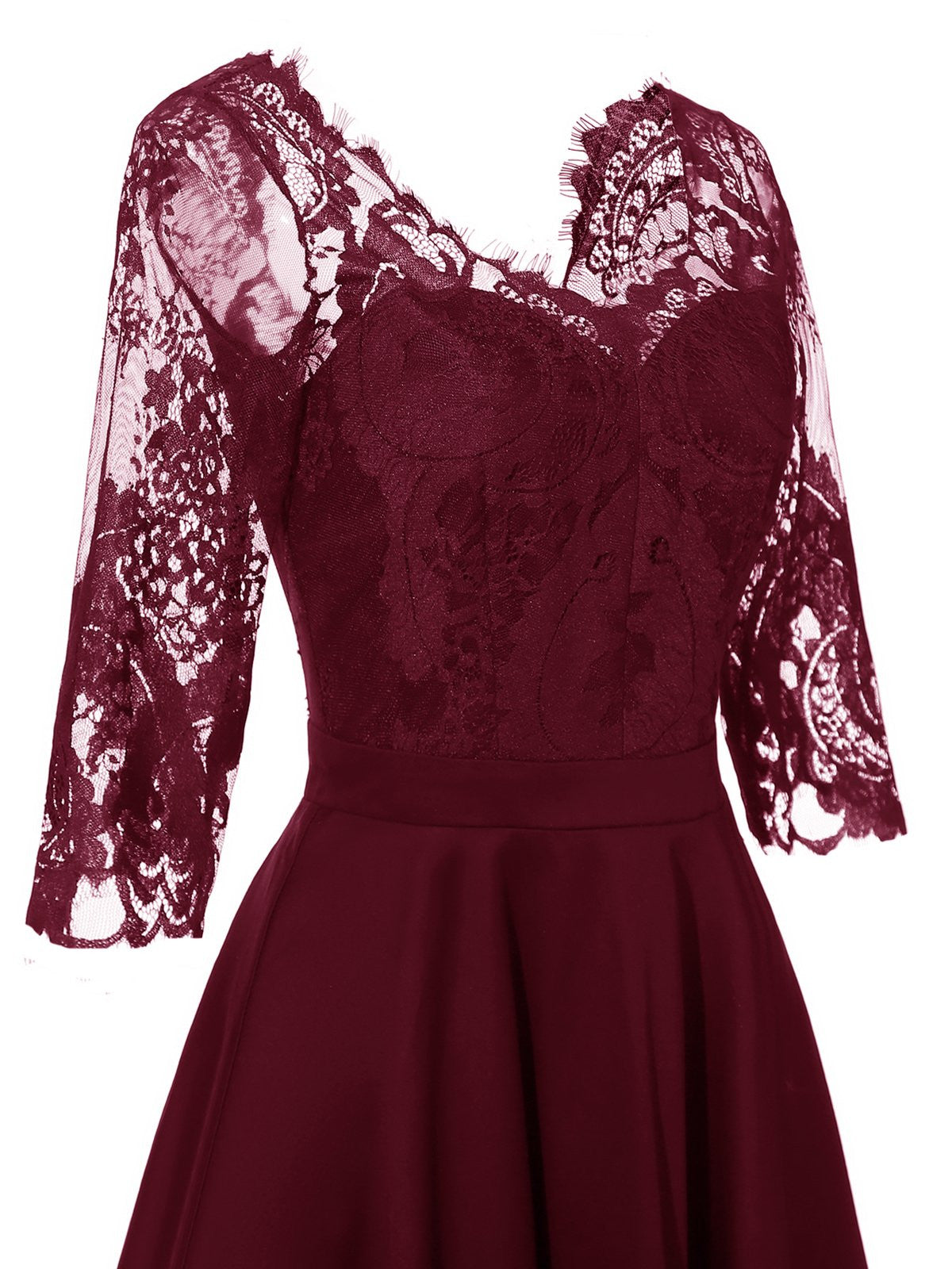 Lace Half Sleeve Swing Dress