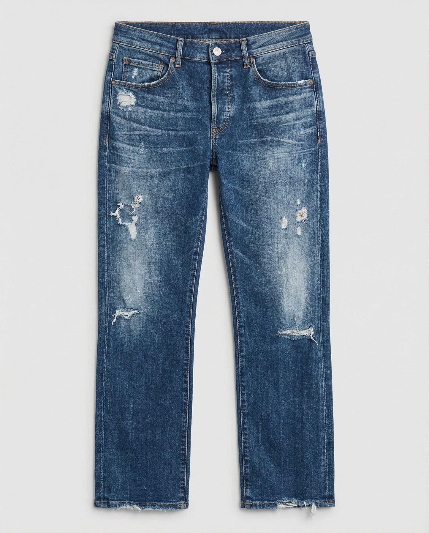 relaxed fit jeans with straight-leg cut and casual streetwear style