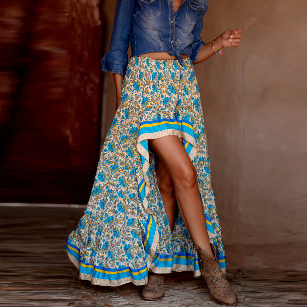 Ivyshape | Long Skirts with Boho Print