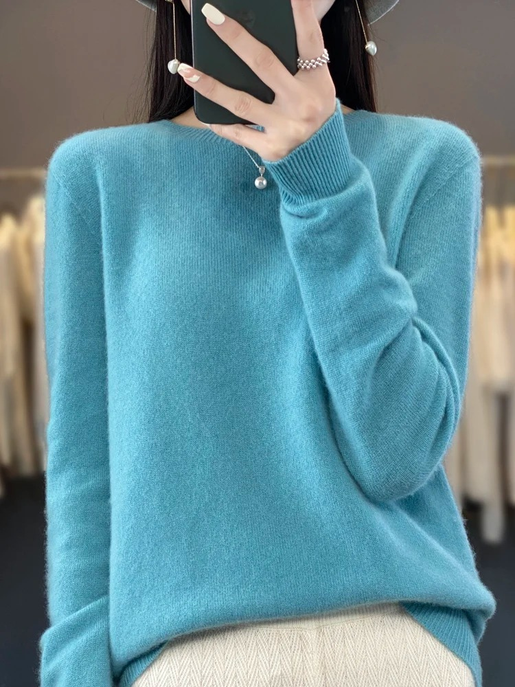 Ivyshape |Sweater Women Round Neck Soft and Elegant Sweater