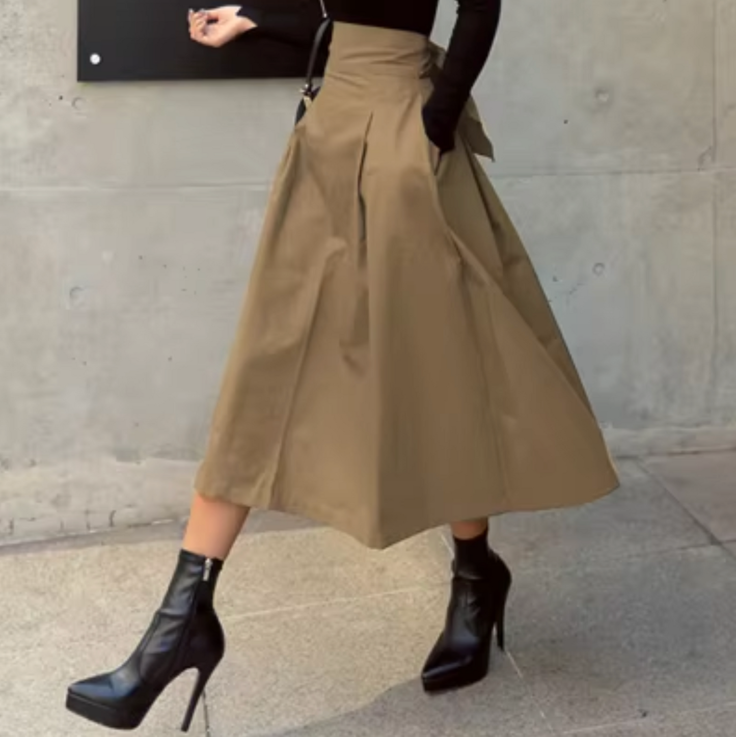 Ivyshape | Long Skirt with Bow