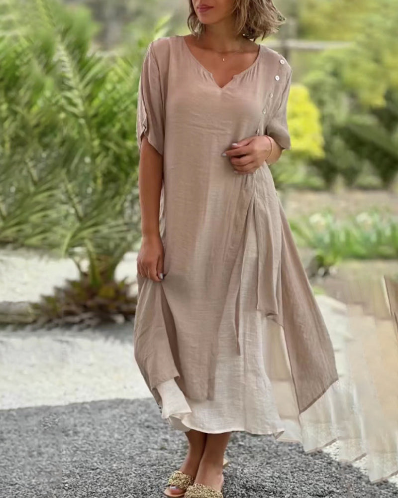 Summer Casual Long Dress with Half Sleeves | Ideal for Summer