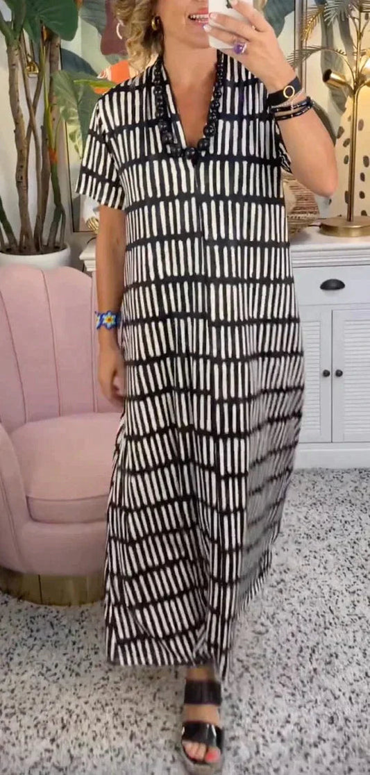 Summer Elegant Striped Maxi Dress | Ideal for Summer