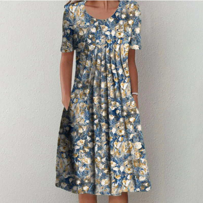 Ivyshape | Women's Mid Classic Floral Dress Comfy