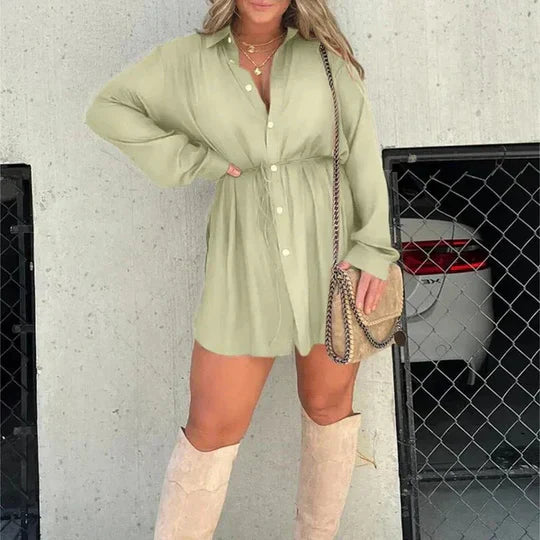 Ivyshape | Long-Sleeved Romper Dress