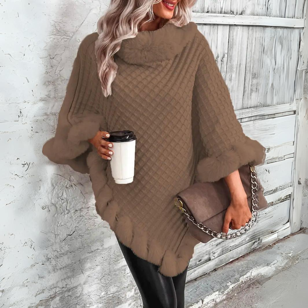 Ivyshape | Warm and Refined Knitted Cape