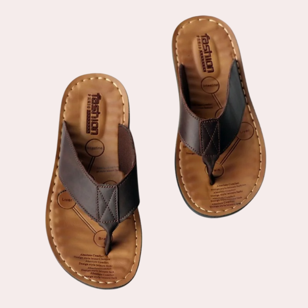 IvyShape | Comfortable Men's Leather Slippers Comfortable & Stylish In Summer